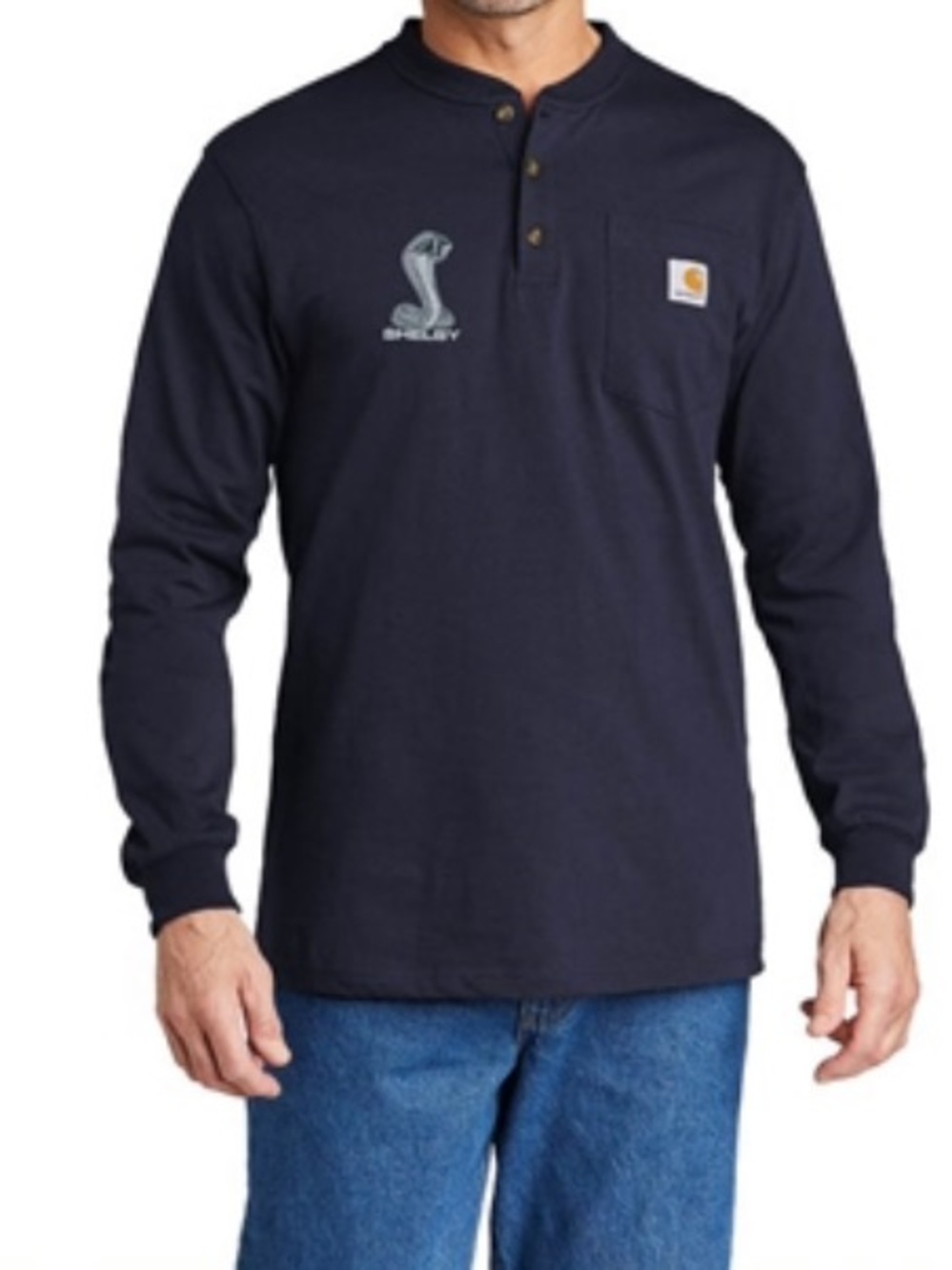 Carhartt X Shelby Long Sleeve Henley in Navy 🆕